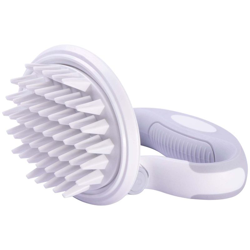 Pet Life 'Gyrater' Swivel Travel Silicone Massage Grooming Pet Brush_voghion.com