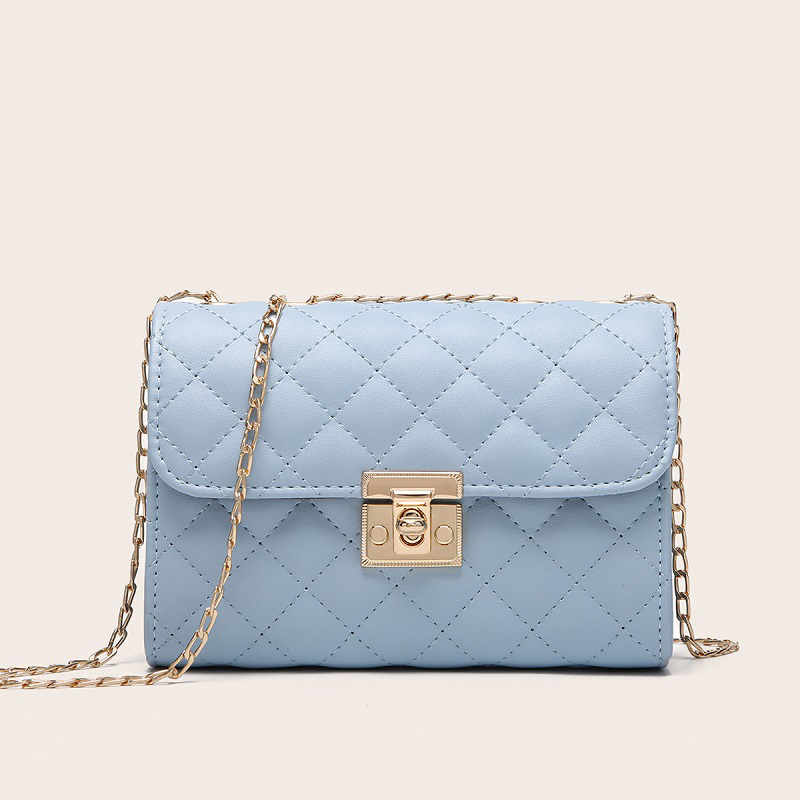 Borsa a tracolla con pochette a catena alla moda trapuntata da donna, borsa quadrata_voghion.com