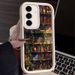 Flowery Bookshelf Painting Soft Case For Samsung Galaxy A55 A54 A53 A35 A14 A15 A16 A26 A36 A56 5G S24 S22 S25 Ultra S23FE Cover_voghion.com