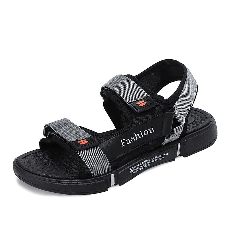 2023 New Arrival Breathable Leather Sandals Outdoor Beach Fashion Big Size Men's Summer Shoes Slip-on Slippers_voghion.com