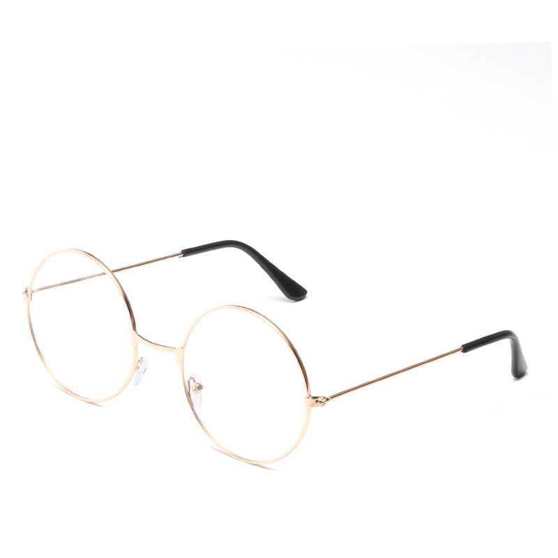 Retro Women's Small Round Frame Literary Glasses, Radiation Men's Flat Mirror, Round Flat Mirror, Street Stall Supply, Simple And Light_voghion.com