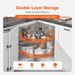 28" 2 Tier Kidney Shaped Chrome Corner Organizer Lazy Susan Cabinet Blind Corner_voghion.com
