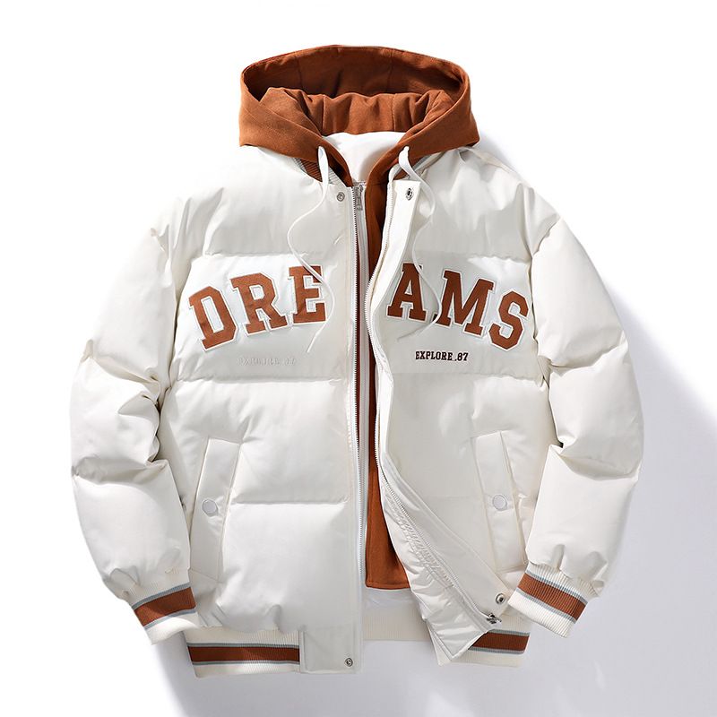 Nuovo abbigliamento invernale con tendenza di stampa con cappuccio in stile americano, ampio e casual, spesso antivento, resistente al freddo, caldo_voghion.com