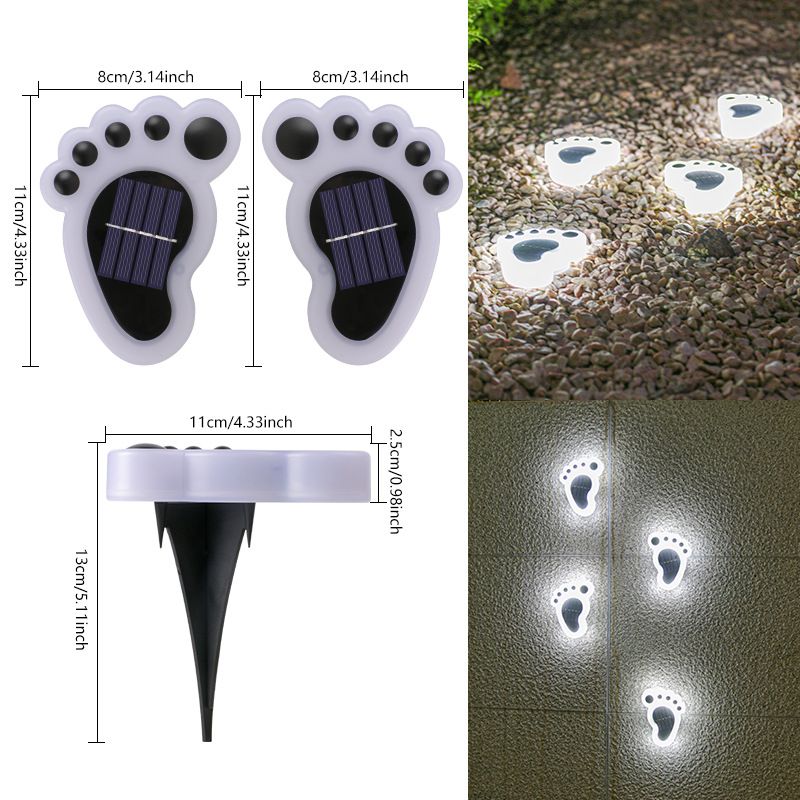 Solarbetriebene Footprint-Gartenleuchten, wasserdichte LED-Wegeleuchten für den Außenbereich zur Dekoration von Hof, Rasen und Terrasse (weißes/warmes Licht)_voghion.com
