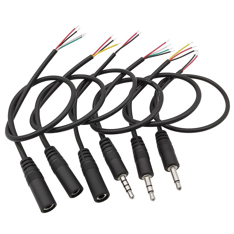 1/2/3/5Pcs 3.5mm Audio Cable Connector 2 3 4 Pole Mono Stereo Male Plug Female Jack Extension Cable AUX Headphone DIY_voghion.com