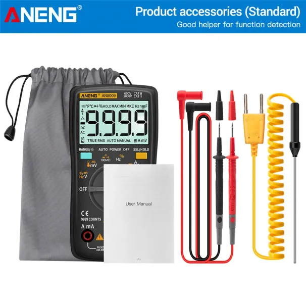 ANENG AN8009 Digital Multimeter Transistor Testers Kondensator True-RMS Tester Automotive Electrical Capacitance Meter Temp Diode_voghion.com