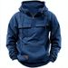 Men's Autumn And Winter Hooded Green Sweatshirt Men's Workwear Solid Color Casual Sweatshirt Jacket_voghion.com