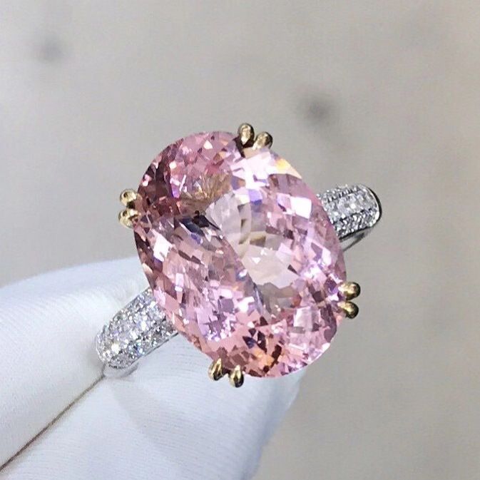 Neu High-d Trennung Klaue Live Broadcast Simulation Rosa Turmalin Pulver Zirkon Farbe Schatz Oping Ring Für_voghion.com