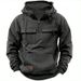 Spring And Autumn New Men's Hooded Solid Color Sweater Youth Sports Multi-Pocket Leather Sweater Jacket_voghion.com