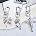 New Cool Alloy Silver Butterfly Rose Cross Key Chain Car Bag Key Pendant_voghion.com