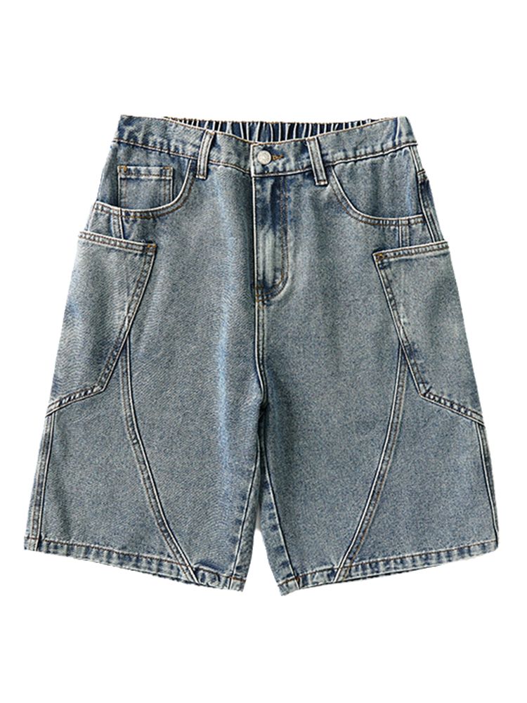 2025 2025 Heren Zomer Denim Cargo Shorts Grote Maten 8XL 7XL 6XL Elastische Taille Rechte Baggy Jeans Shorts_voghion.com