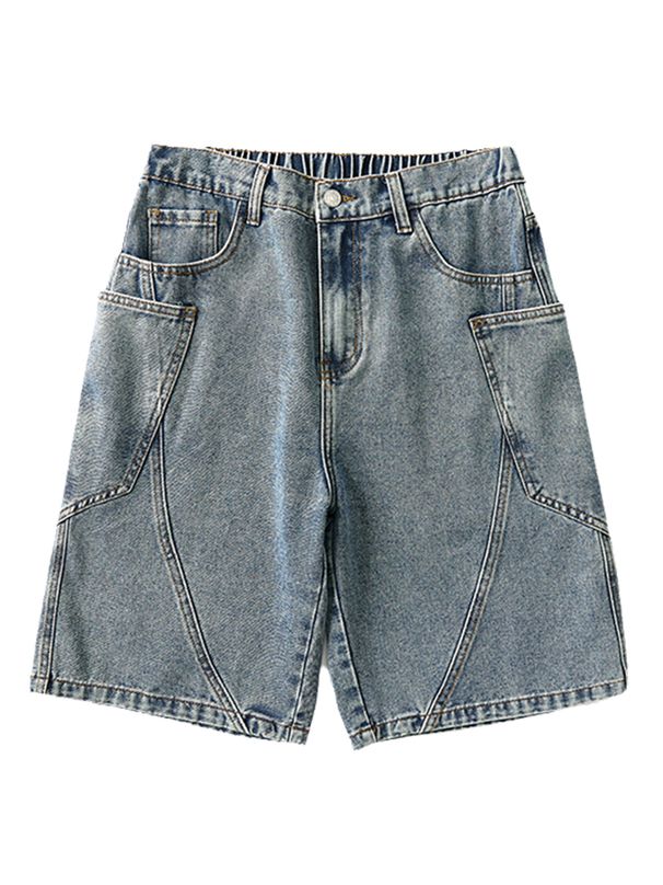 2025 2025 Heren Zomer Denim Cargo Shorts Grote Maten 8XL 7XL 6XL Elastische Taille Rechte Baggy Jeans Shorts_voghion.com