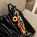 Rainbow Color Cute Funny Sausage Mouth Colorful Korean Style Ins Bag Pendant Couple Backpack Keychain Color-Block_voghion.com