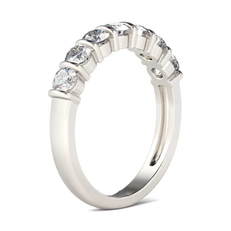 Anello di moda stile semplice con diamanti incastonati a metà e anelli di fidanzamento in argento e moissanite per le donne_voghion.com