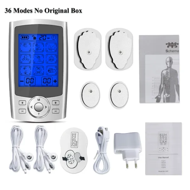 36 modalità Tens Stimolazione muscolare Spalle Collo Massaggio Rilassamento Massaggiatore corpo EMS Terapia digitale Dimagrante hine_voghion.com