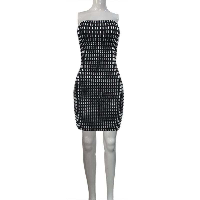 Robe de soirée sexy à volants et col en V pour femme, tenue de soirée élégante et élégante, couleur unie_voghion.com