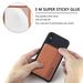 TechGlobe Phone Back Sticker 3M Adhesive Slot Holder Multi-Functional Clip PU Leather Simple Solid Color Card Case_voghion.com