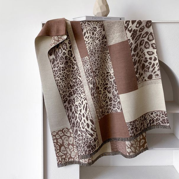Automne et hiver nouveau motif léopard mode cachemire femme polyvalent luxe doux, respirant, confortable,_voghion.com