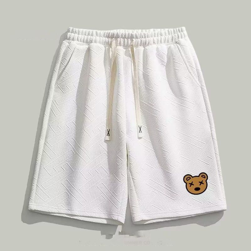 Men's Clothing Thin Casual Cute Printed Shorts Knee Length Loose Pants Quick Drying Sports Ice Silk Casual Shorts_voghion.com