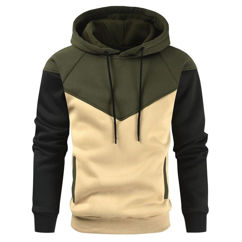 2024 Nei Collage Faarf Kontrast Splicing Moud Hoodie Männer Casual Sportswear_voghion.com