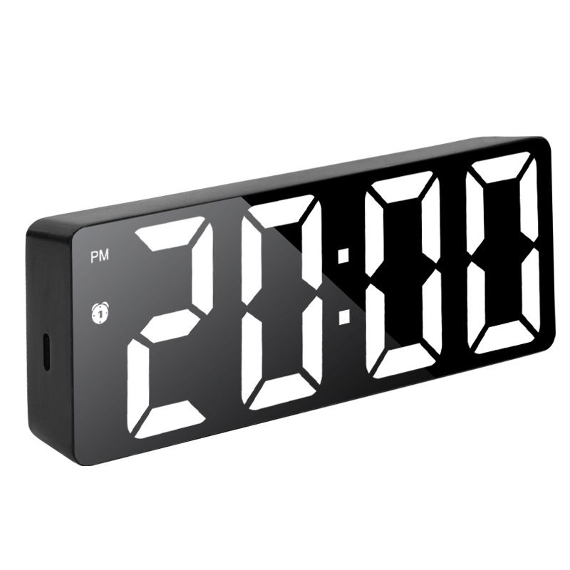 Mirror Alarm Desktop Silent Smart Time Display Bedroom Digital Electronic Clock Ornament_voghion.com