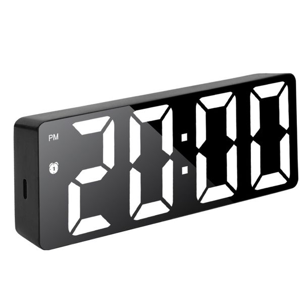 Mirror Alarm Desktop Silent Smart Time Display Bedroom Digital Electronic Clock Ornament_voghion.com