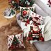 Christmas New Linen Plush Cartoon Snowman Print Pillowcase Decoration Sofa Cushion Pillowcase_voghion.com