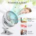 2X Portable 3Speeds USB Rechargeable Mini Cooling Fan Clip On Desk Baby Stroller_voghion.com