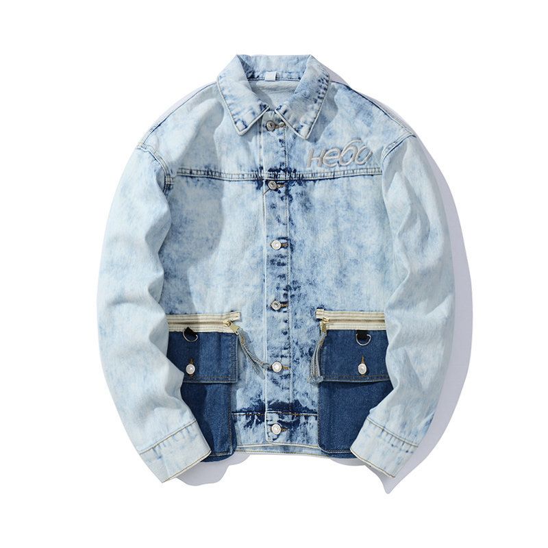Man's clothing Trendy embroidered denim Jacket Male Vintage Student Handsome detachable bf coat_voghion.com