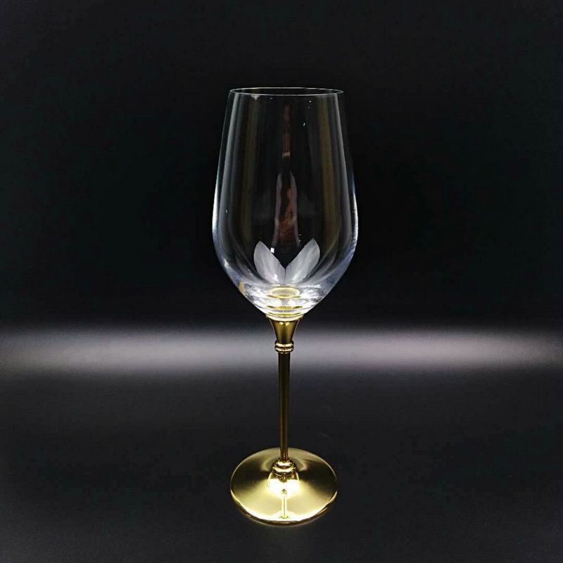 Drinkware Creative Metal Foot Wine Glass Set Transparent Glass Wedding White Mlet Blue Red Wine Glass Set Darilna Škatla_voghion.com
