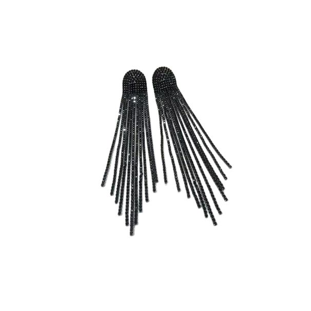 Överdrivna heldiamantörhängen, superlånga tofs strassörhängen, bröllopsklänningsörhängen_voghion.com