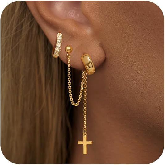 Orecchini da donna in vero ottone placcato oro, stile francese retrò, con nappa intarsiata e zirconi, set di alta qualità._voghion.com