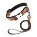 Conjunto de coleira trançada para gatos, com estampa floral pequena e anti-perda, premium_voghion.com