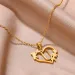 Collana con ciondolo a forma di cuore con lettere dalla A alla Z in acciaio inossidabile, placcata in oro vero, gioielli classici_voghion.com