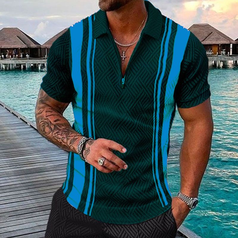 Fashion tide brand 3D printed men's Polo shirt summer short sleeve T-shirt street casual Polo shirt top_voghion.com