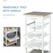 HOMCOM Rolling Kitchen Cart Kitchen Trolley, Mobile Prep Station With Drawer, Shelves, Basket, White_voghion.com