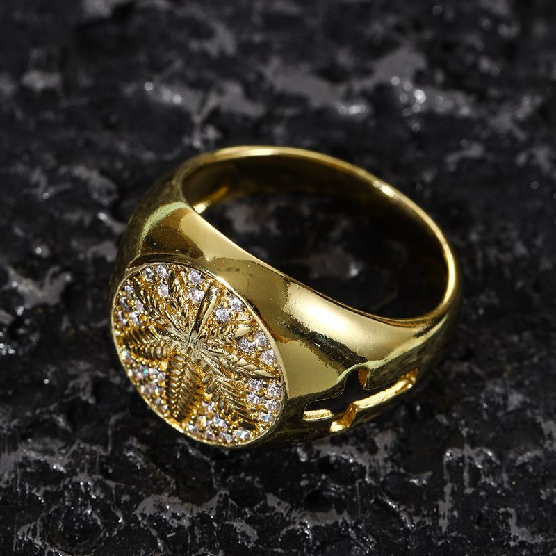 Esdoornbladontwerp Hip-Hop Zakelijke Stijl Straatmode Herenring Hot Selling Sieraden_voghion.com