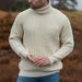 Herren-Strickpullover mit hohem Halsausschnitt, lange Ärmel, lässiger Pullover für den Winter, warm, weich, bequem, lockere Passform, modisches Oberteil_voghion.com