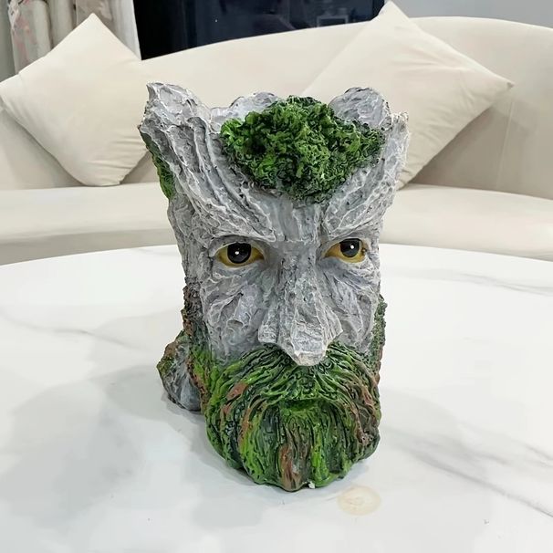 Artigianato creativo in resina, ceppo d'albero, testa di sambuco, statua, vaso di fiori, decorazione per la casa, giardino esterno, pianta in vaso_voghion.com