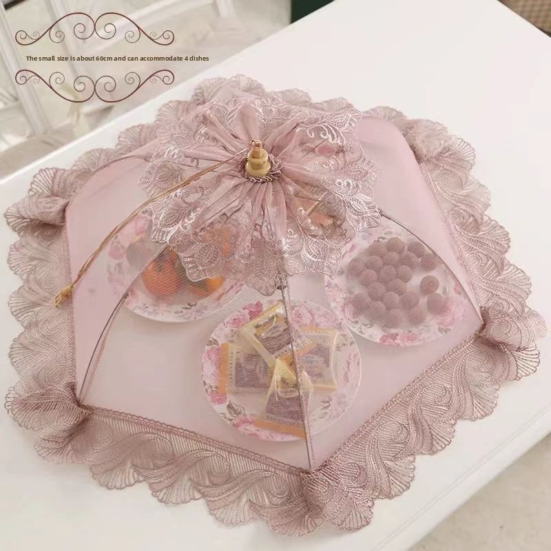 Dish 2024 New Foldable Anti-Fly Anti-Insect High-End Dense Table Leftover Food Cover_voghion.com