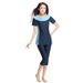 Muslim Swimwear Women's Swimsuit Muslim Conservative Swimsuit Loose Contrasting Color Two-piece Set Seaside Travel Hot Spring Suit_voghion.com