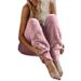 Pantaloni di peluche da donna in tinta unita caldi in velluto double-face autunno e inverno popolari da donna_voghion.com