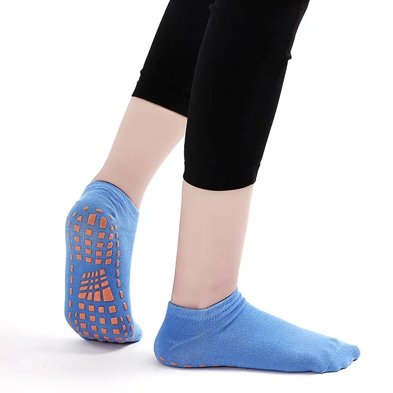 Indoor Yoga Pilates Trampoline Women's Socks Adult/Children Silicone Non Slip Cotton Socks Floor Foot Massage Ankle Socks_voghion.com