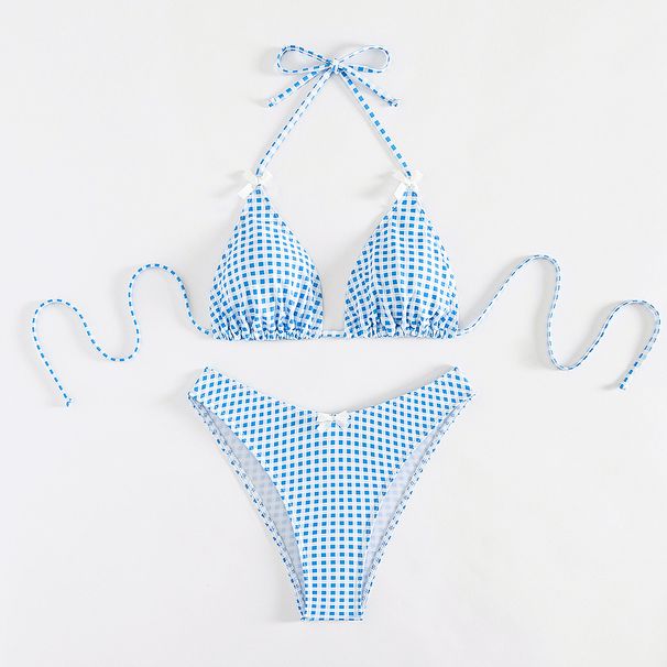 Abbigliamento donna Nuovo bikini stampato a quadri spaccati_voghion.com