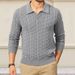 Herren-Polopullover mit Zopfmuster – Klassischer Langarmpullover für Herbst & Winter (Khaki/Grau/Schwarz, Größen M-XXL)_voghion.com