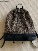Fashion Y2k Womens Casual Street Leopard Print Drawstring Bag Large Capacity Rucksack Bolsos De Mujer 240829_voghion.com