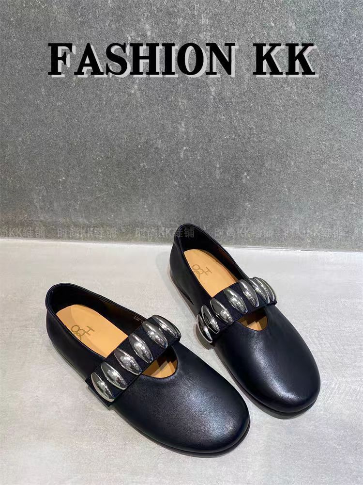 High-End Edition European And American Style Personality French Fairy Ballet Shoes Metal Buckle Soft Sole Loafers_voghion.com