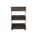 White And Dark Walnut 1-Drawer 2-Shelf Kitchen Cart With Caster_voghion.com