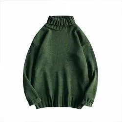 Herrkläder Herrtröja Höst och vinter Halv Turtleneck Ny Slim-fit Fleecefodrad Förtjockad Varm Innerstickad Baströja_voghion.com
