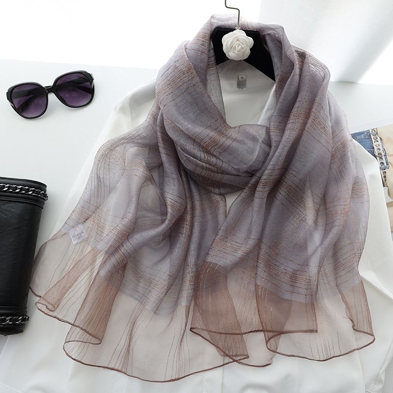 r autumn and winter new version of silk blended scarf female mulberry silk gold and silver silk long shawl dual-use silk scarf_voghion.com